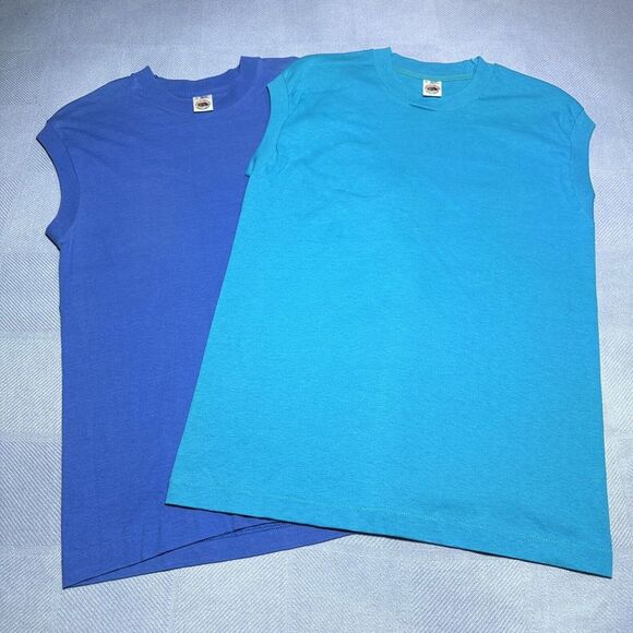 Vintage 1990s FOTL USA Made Single Stitch Lot Of 2‎ Sleeveless Shirts Size M - Picture 1 of 16